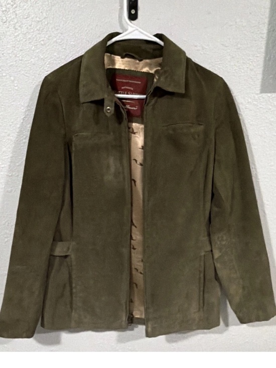 Eddie Bauer Jackets & Blazers - Vintage Y2K Eddie Bauer Olive Green Suede Jacket - Women's Casual Leather Coat